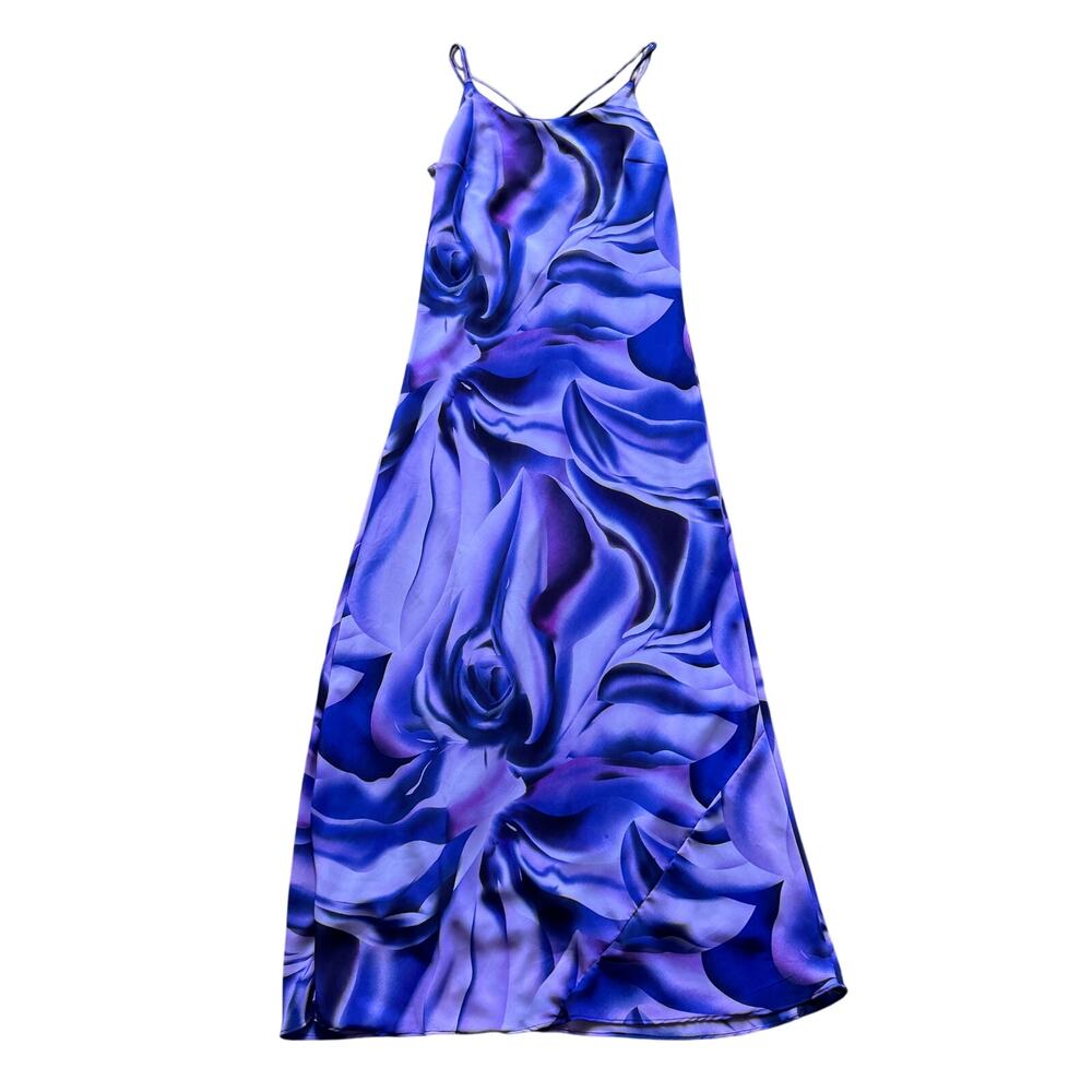 Vintage 90's Mlle Gabrielle Floral Open Back Sleeveless Maxi Dress Size 8